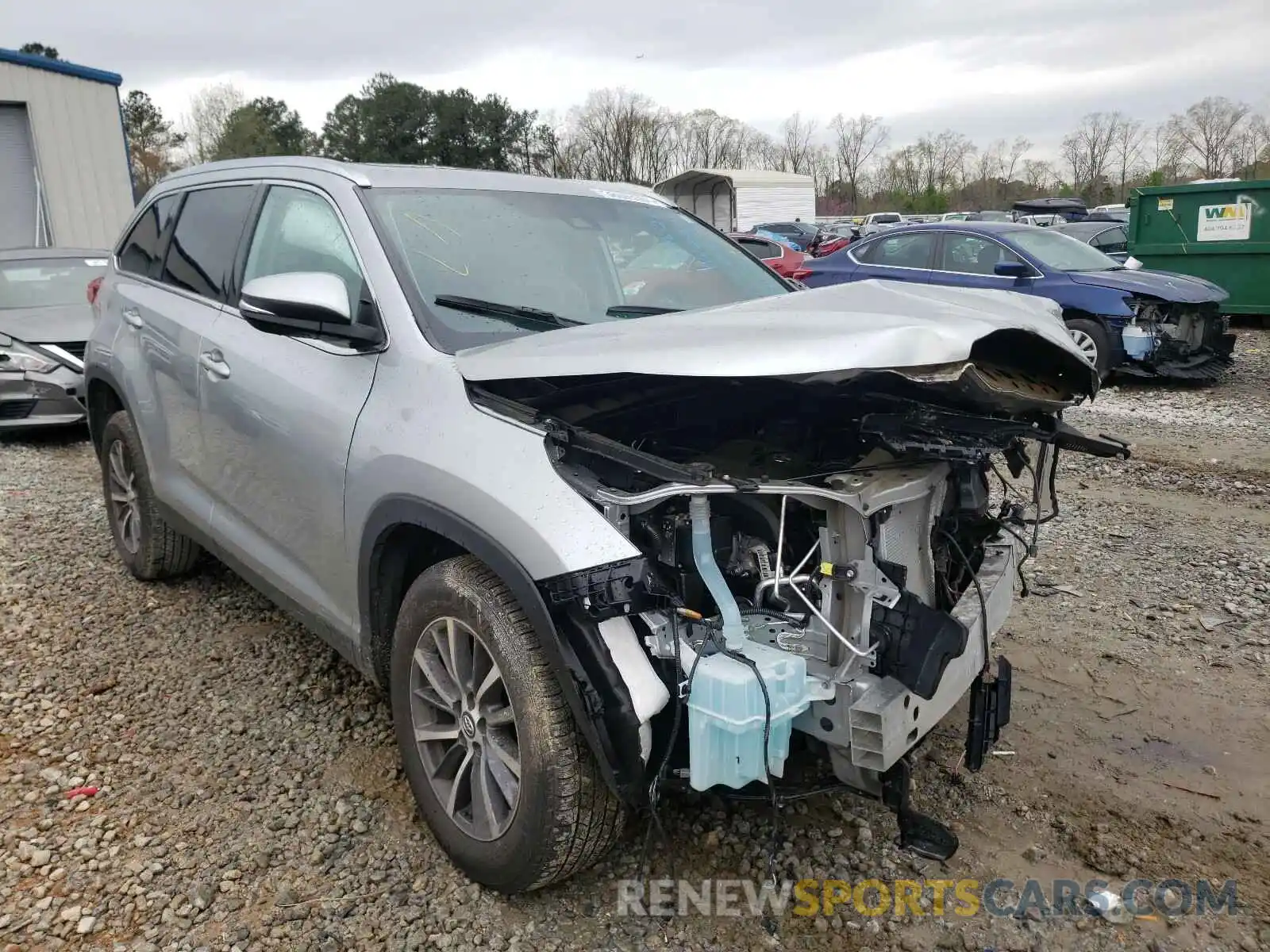 1 Photograph of a damaged car 5TDKZRFH2KS307637 TOYOTA HIGHLANDER 2019