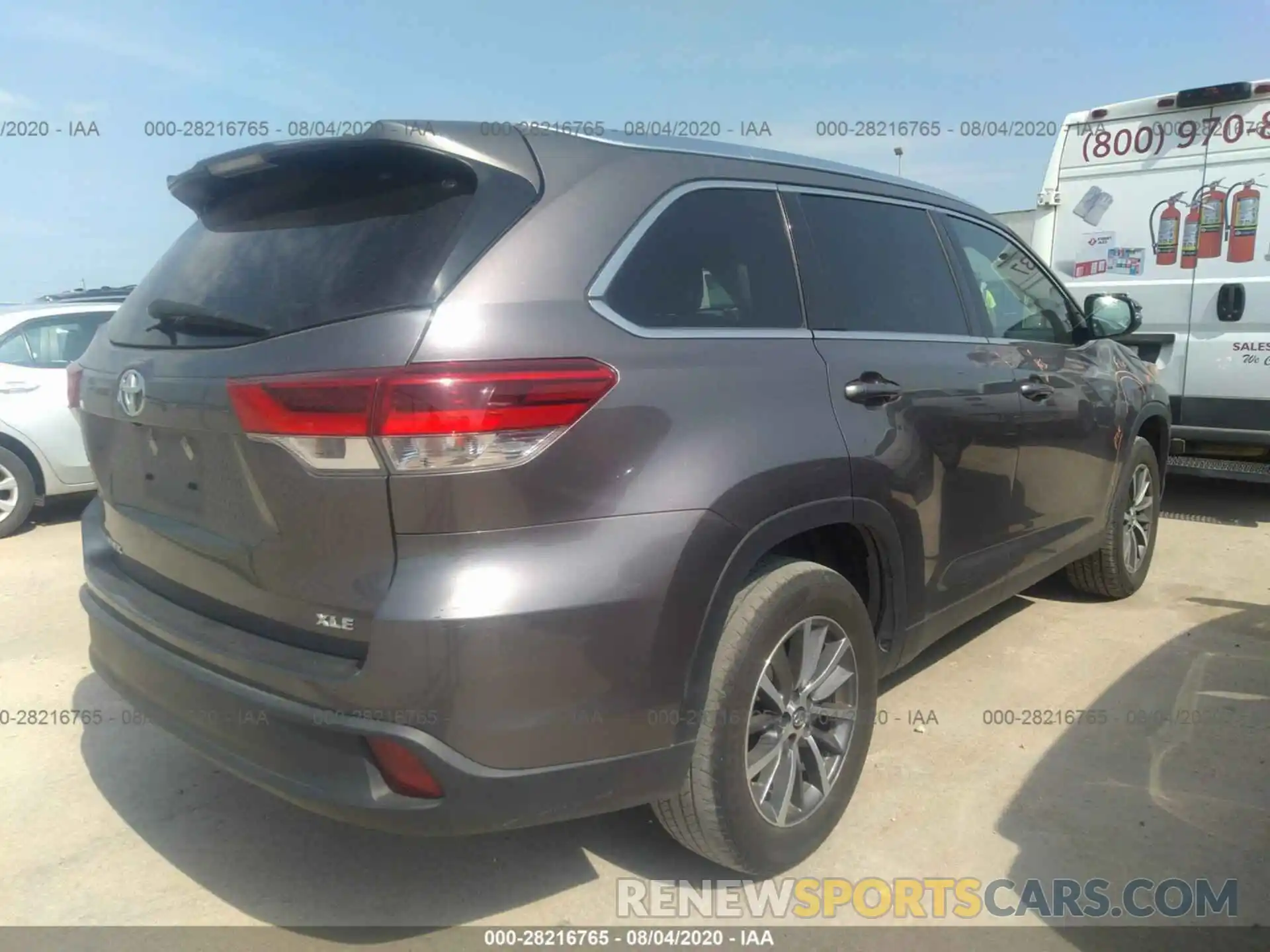 4 Фотография поврежденного автомобиля 5TDKZRFH2KS312613 TOYOTA HIGHLANDER 2019