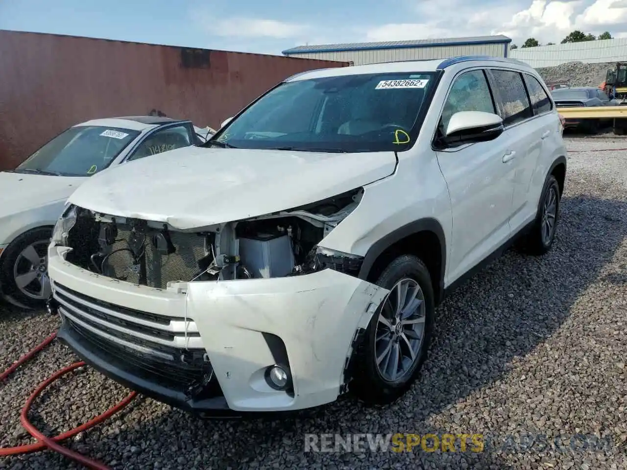 2 Фотография поврежденного автомобиля 5TDKZRFH2KS352075 TOYOTA HIGHLANDER 2019