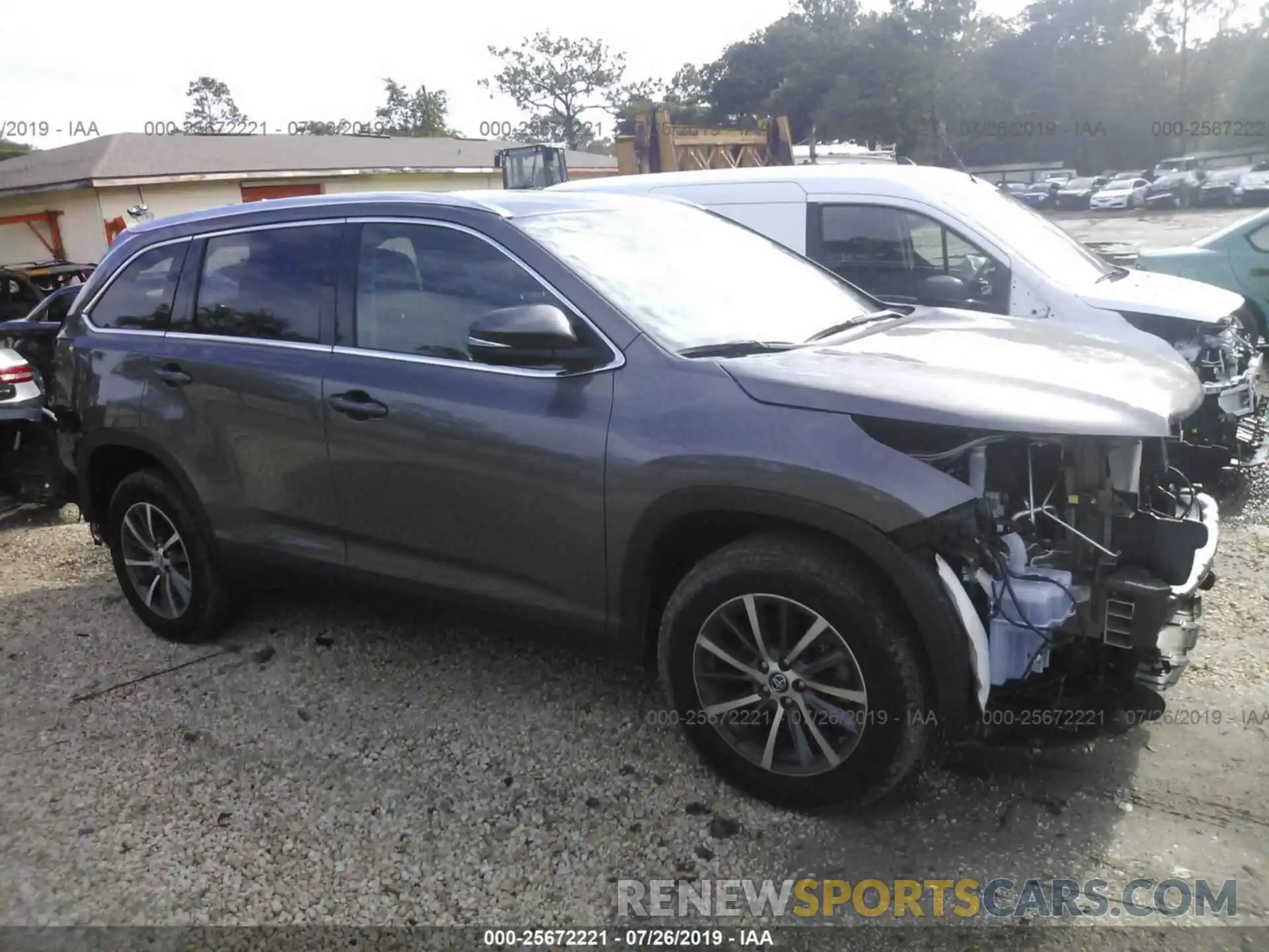 1 Photograph of a damaged car 5TDKZRFH2KS553300 TOYOTA HIGHLANDER 2019