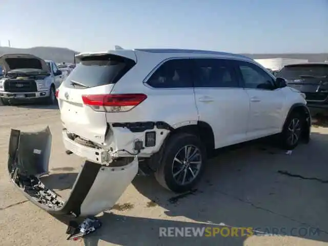 4 Photograph of a damaged car 5TDKZRFH2KS564863 TOYOTA HIGHLANDER 2019