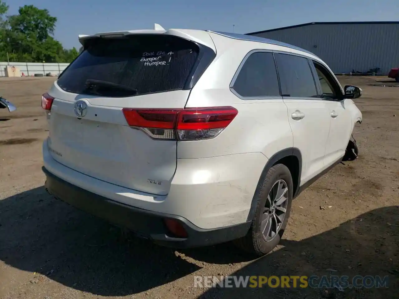 4 Фотография поврежденного автомобиля 5TDKZRFH3KS309784 TOYOTA HIGHLANDER 2019