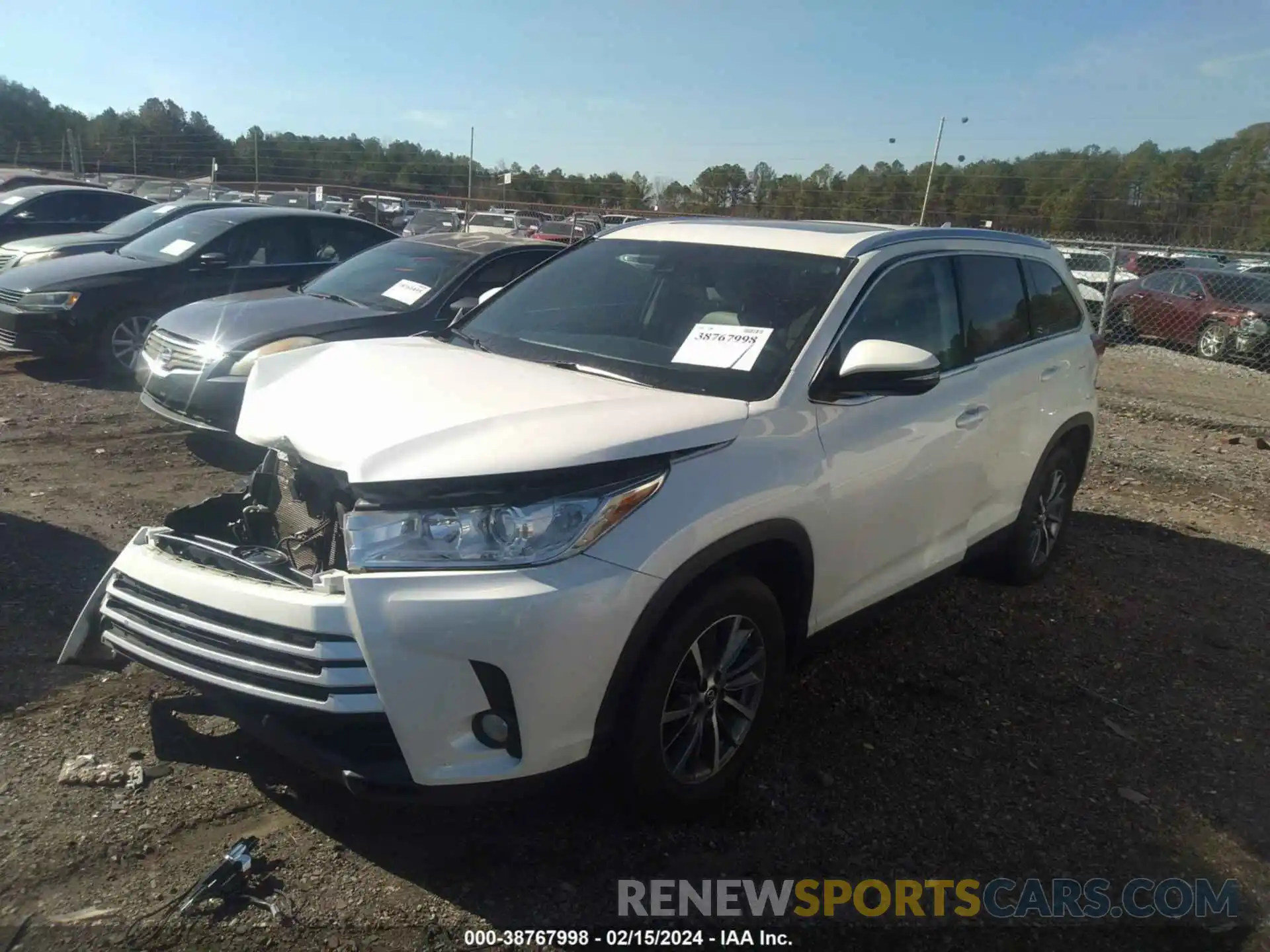 2 Photograph of a damaged car 5TDKZRFH3KS314189 TOYOTA HIGHLANDER 2019