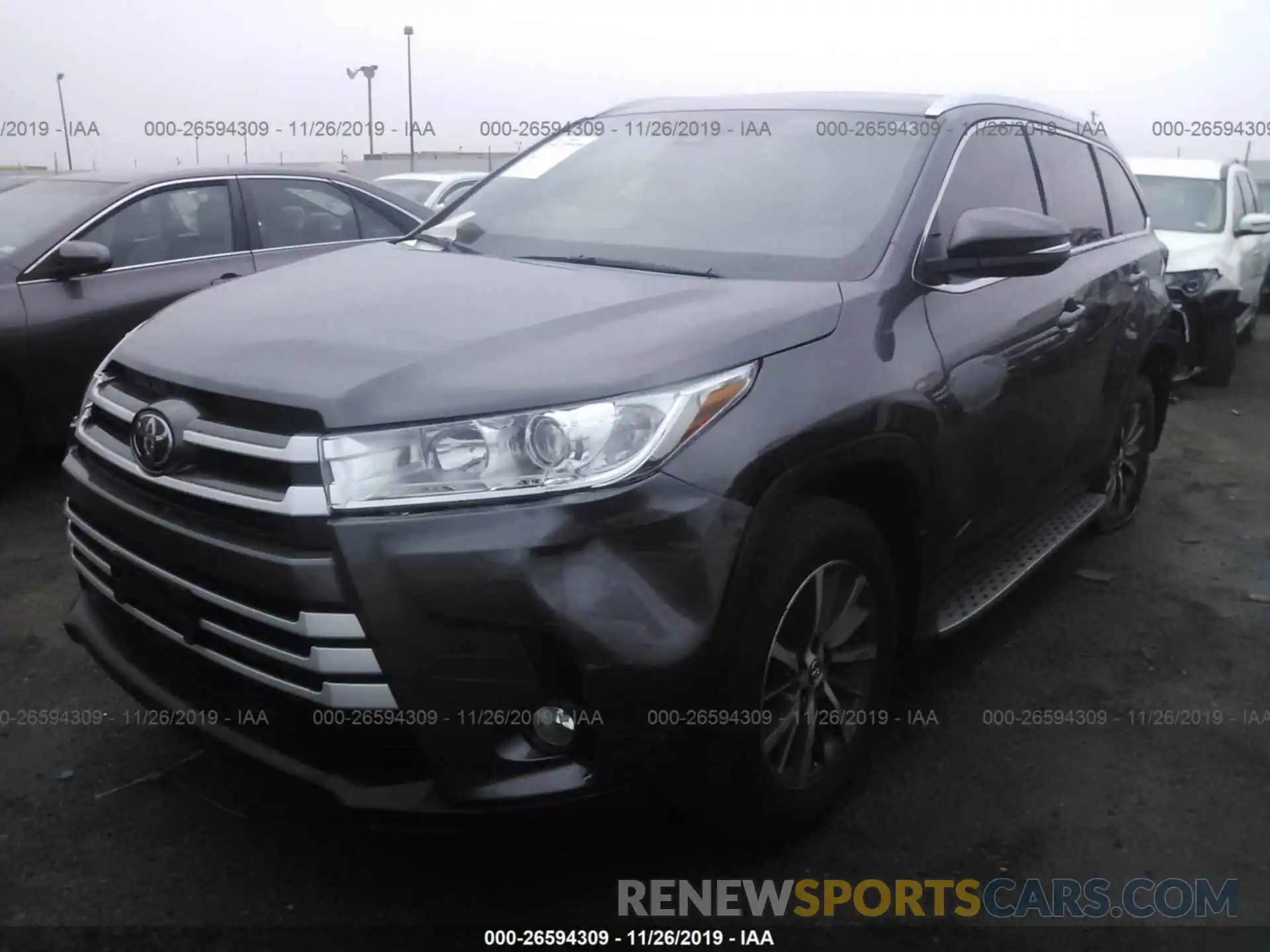 2 Photograph of a damaged car 5TDKZRFH3KS344857 TOYOTA HIGHLANDER 2019