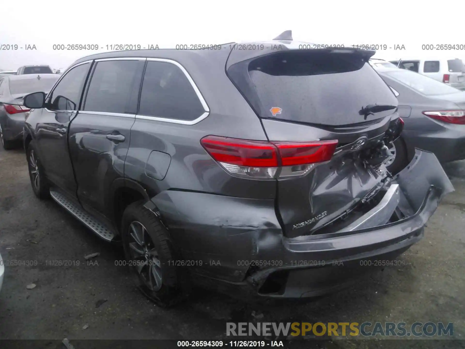 3 Photograph of a damaged car 5TDKZRFH3KS344857 TOYOTA HIGHLANDER 2019