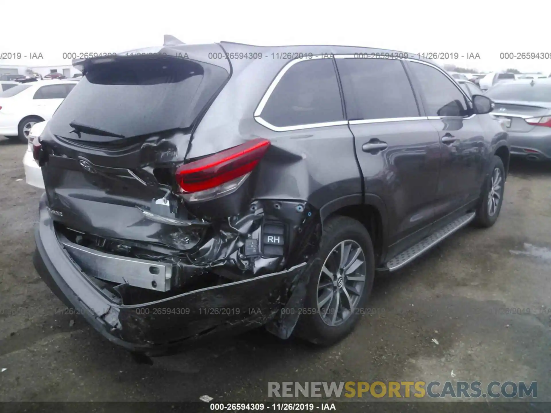 4 Фотография поврежденного автомобиля 5TDKZRFH3KS344857 TOYOTA HIGHLANDER 2019