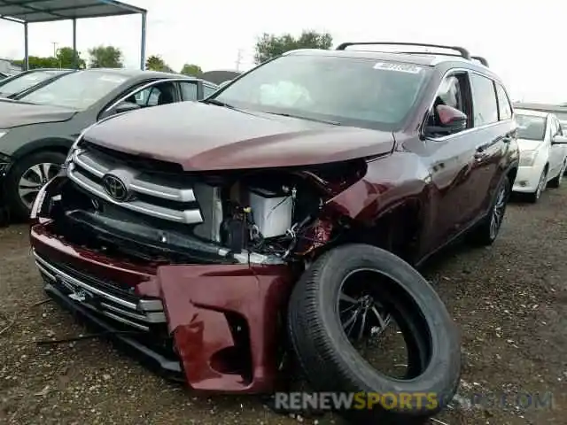 2 Photograph of a damaged car 5TDKZRFH3KS363568 TOYOTA HIGHLANDER 2019