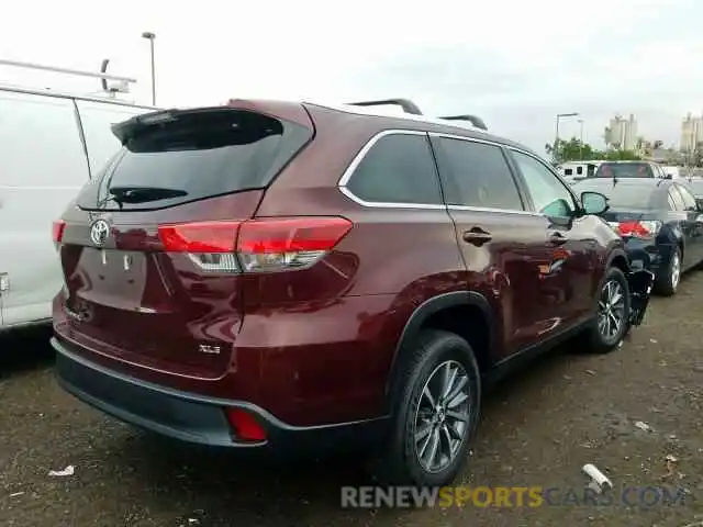 4 Photograph of a damaged car 5TDKZRFH3KS363568 TOYOTA HIGHLANDER 2019