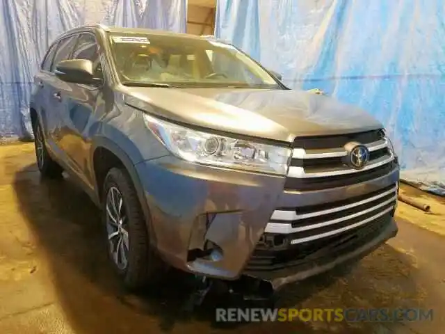 1 Photograph of a damaged car 5TDKZRFH3KS551961 TOYOTA HIGHLANDER 2019