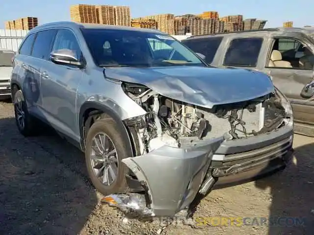 1 Photograph of a damaged car 5TDKZRFH3KS557453 TOYOTA HIGHLANDER 2019