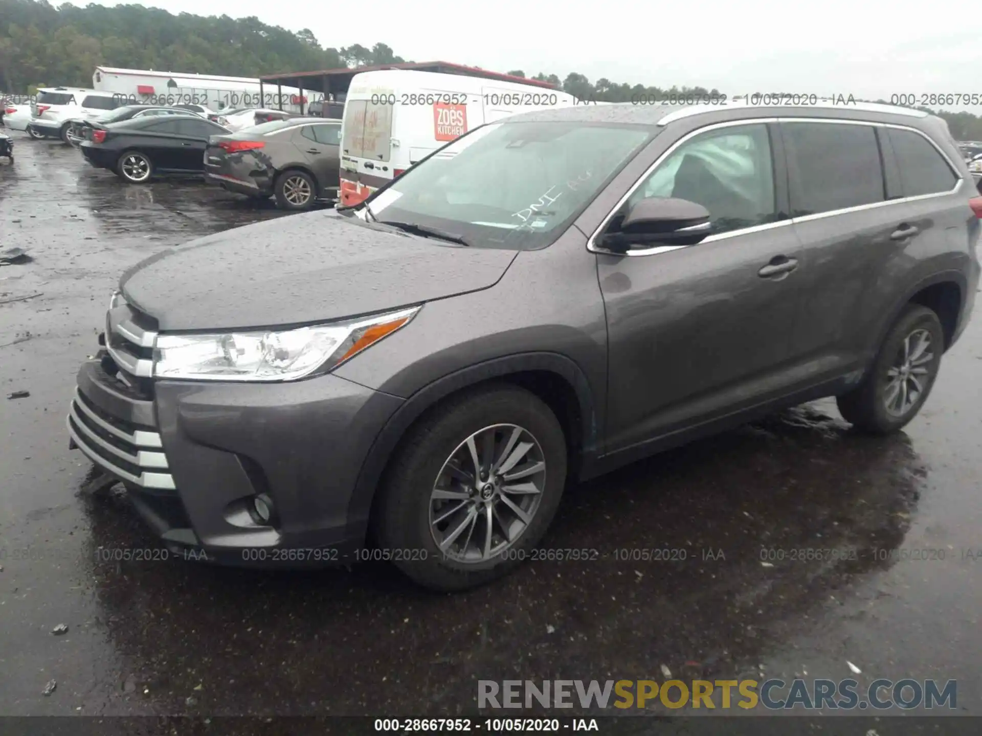 2 Photograph of a damaged car 5TDKZRFH3KS561518 TOYOTA HIGHLANDER 2019