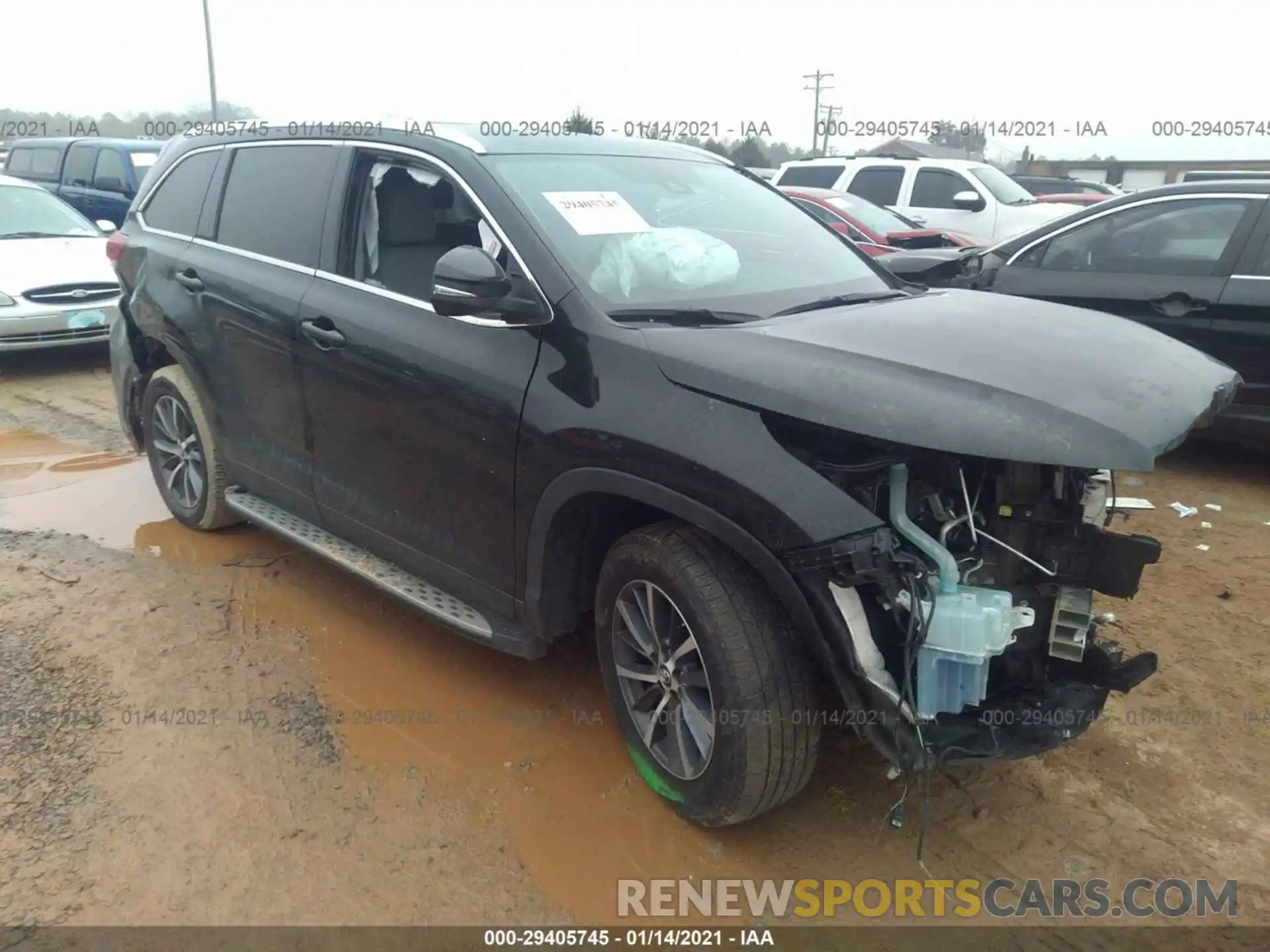 1 Photograph of a damaged car 5TDKZRFH3KS566976 TOYOTA HIGHLANDER 2019