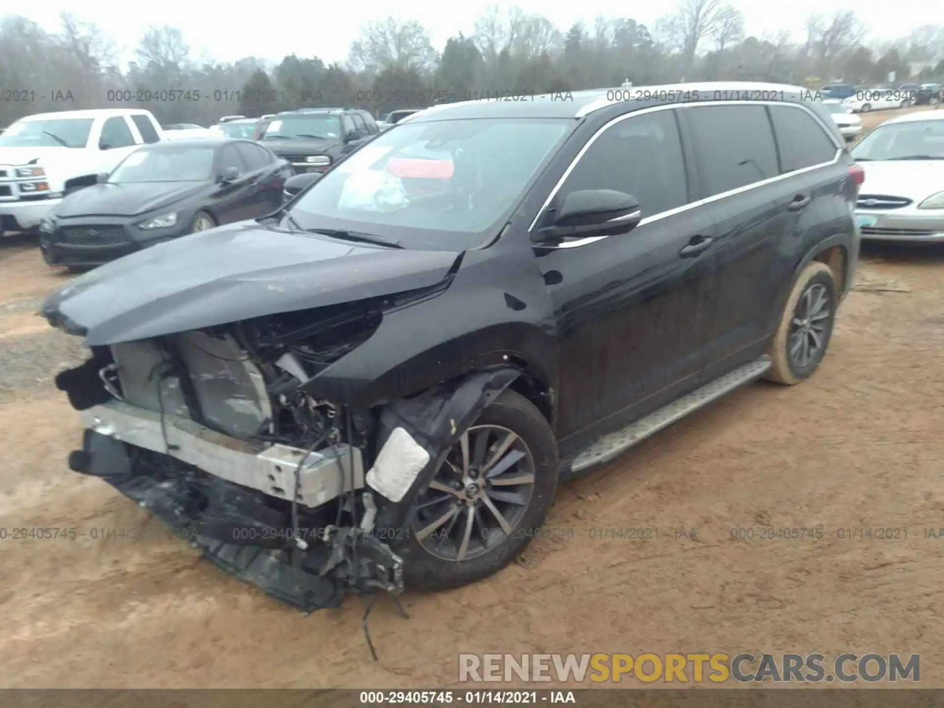 2 Photograph of a damaged car 5TDKZRFH3KS566976 TOYOTA HIGHLANDER 2019