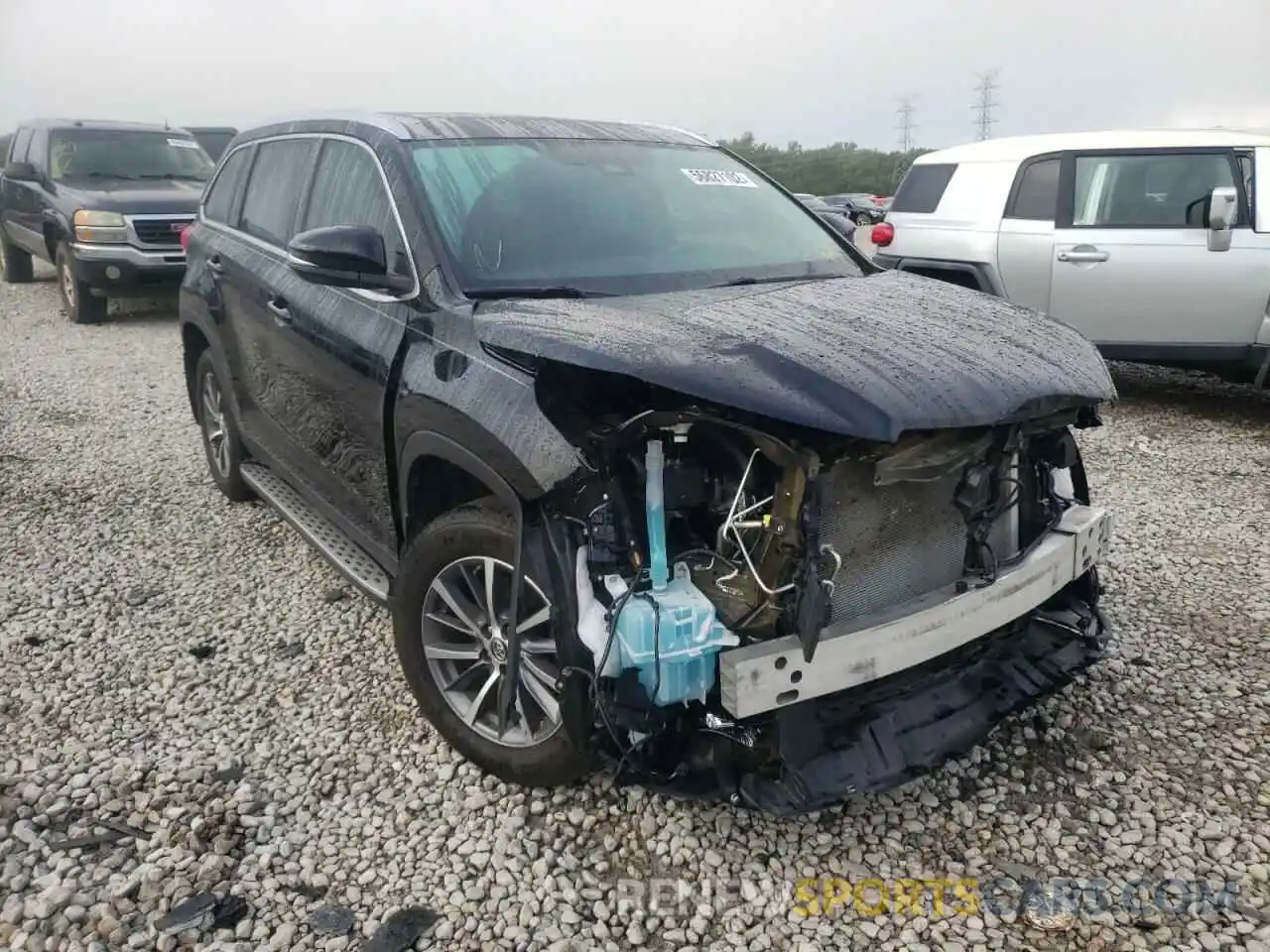 1 Photograph of a damaged car 5TDKZRFH3KS567514 TOYOTA HIGHLANDER 2019