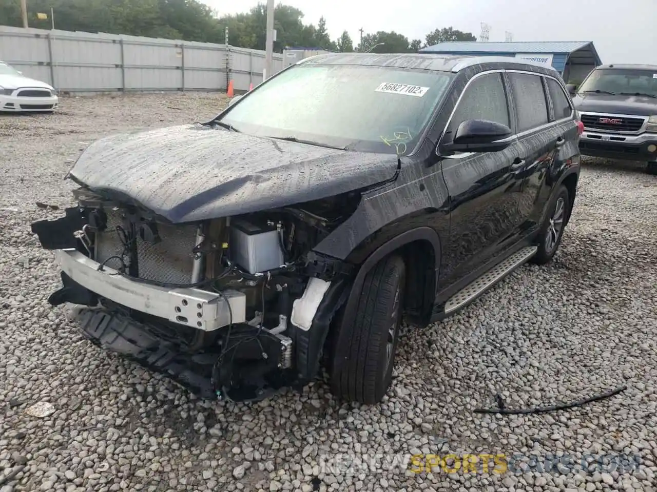 2 Photograph of a damaged car 5TDKZRFH3KS567514 TOYOTA HIGHLANDER 2019