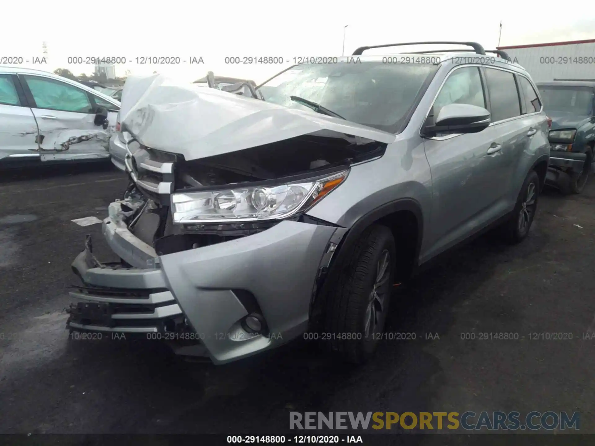 2 Photograph of a damaged car 5TDKZRFH3KS570087 TOYOTA HIGHLANDER 2019