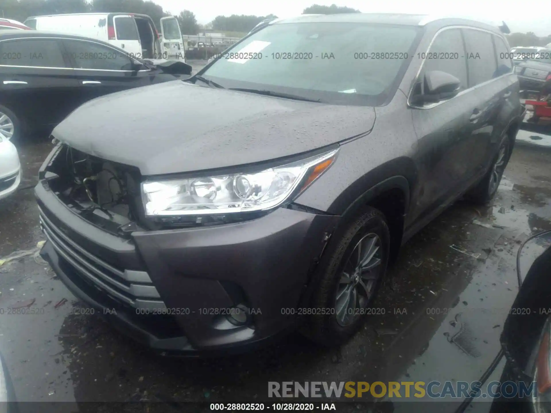 2 Photograph of a damaged car 5TDKZRFH3KS571319 TOYOTA HIGHLANDER 2019