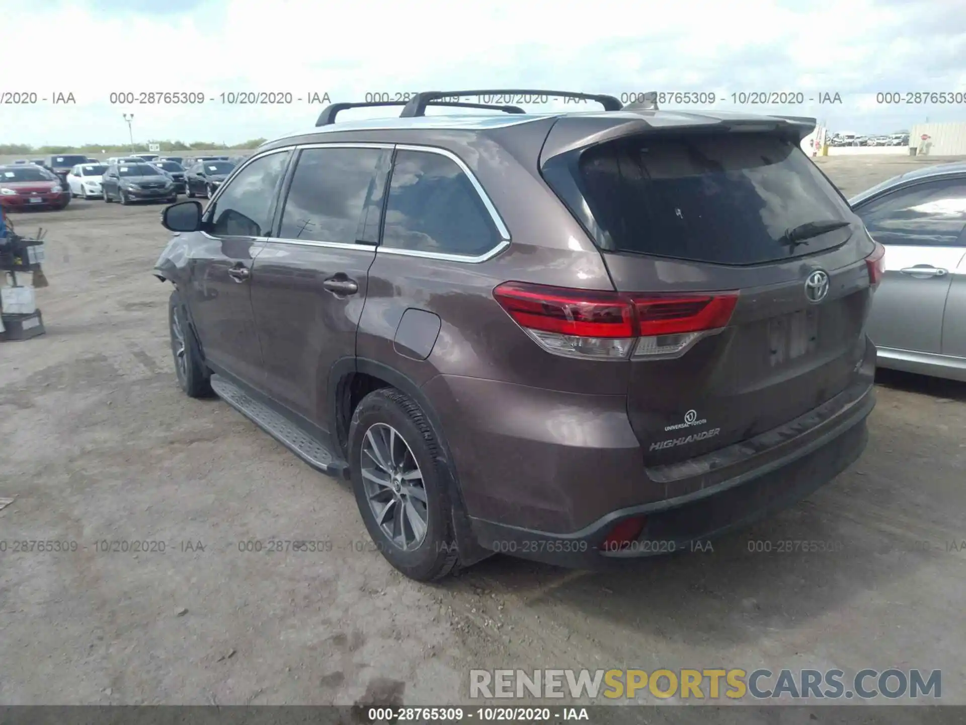 3 Фотография поврежденного автомобиля 5TDKZRFH4KS296110 TOYOTA HIGHLANDER 2019