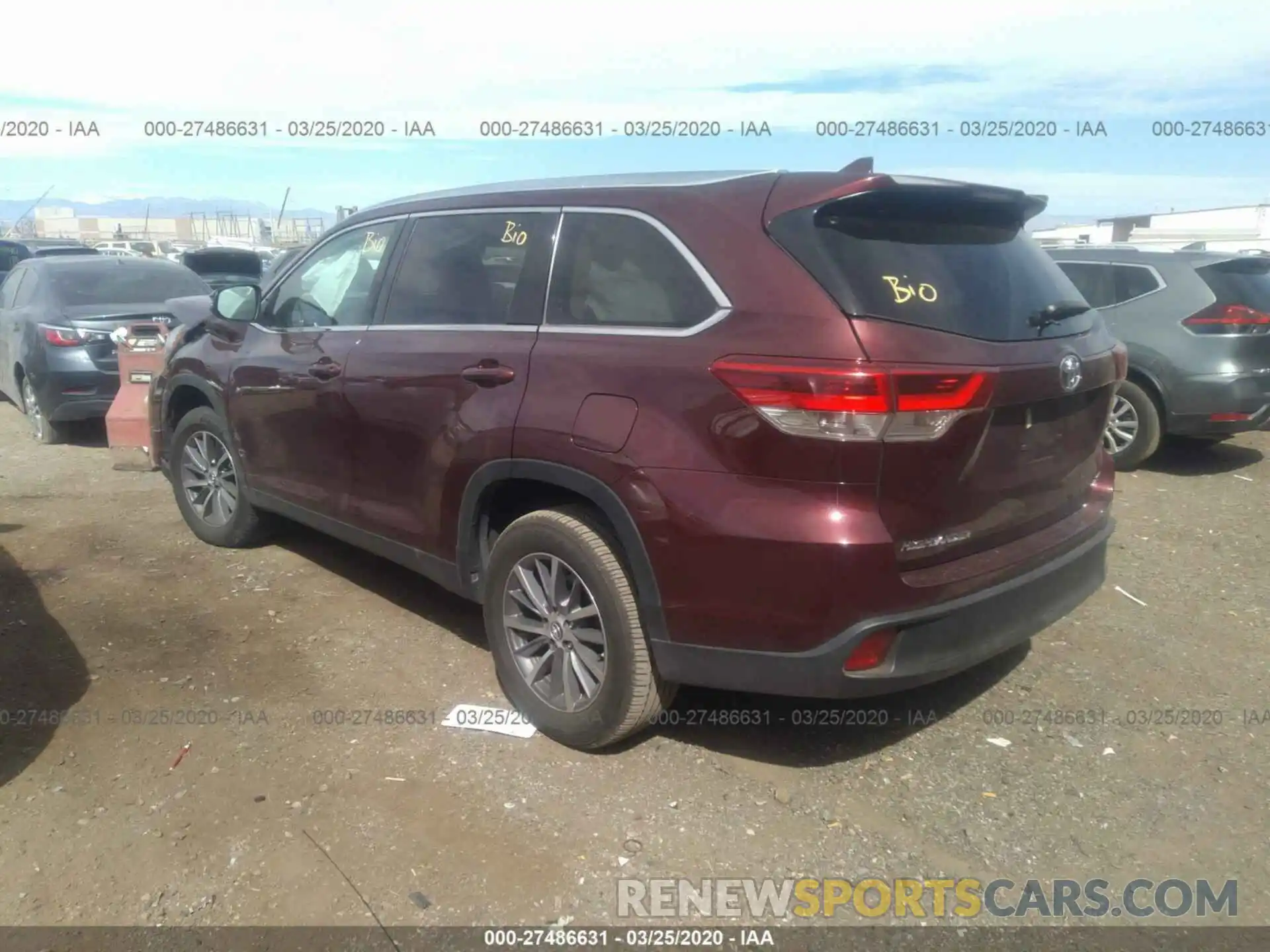 3 Фотография поврежденного автомобиля 5TDKZRFH4KS309048 TOYOTA HIGHLANDER 2019