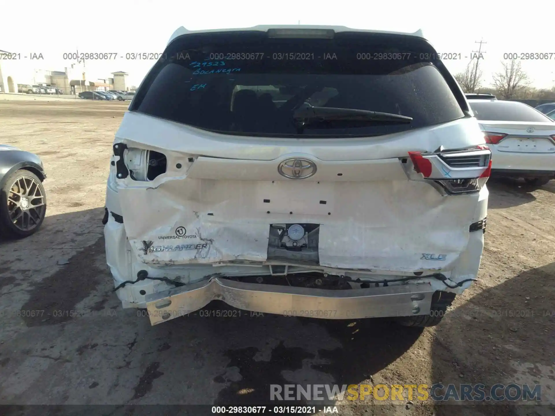 6 Photograph of a damaged car 5TDKZRFH4KS345080 TOYOTA HIGHLANDER 2019