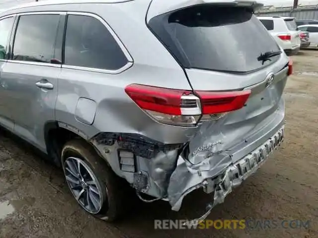 9 Photograph of a damaged car 5TDKZRFH4KS555582 TOYOTA HIGHLANDER 2019