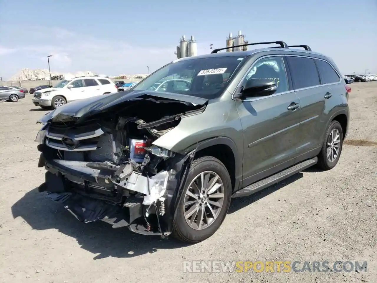 2 Photograph of a damaged car 5TDKZRFH5KS295600 TOYOTA HIGHLANDER 2019