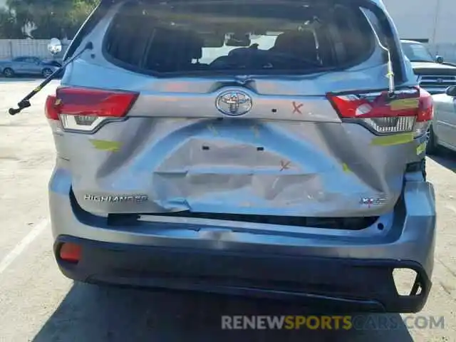 9 Photograph of a damaged car 5TDKZRFH5KS313187 TOYOTA HIGHLANDER 2019