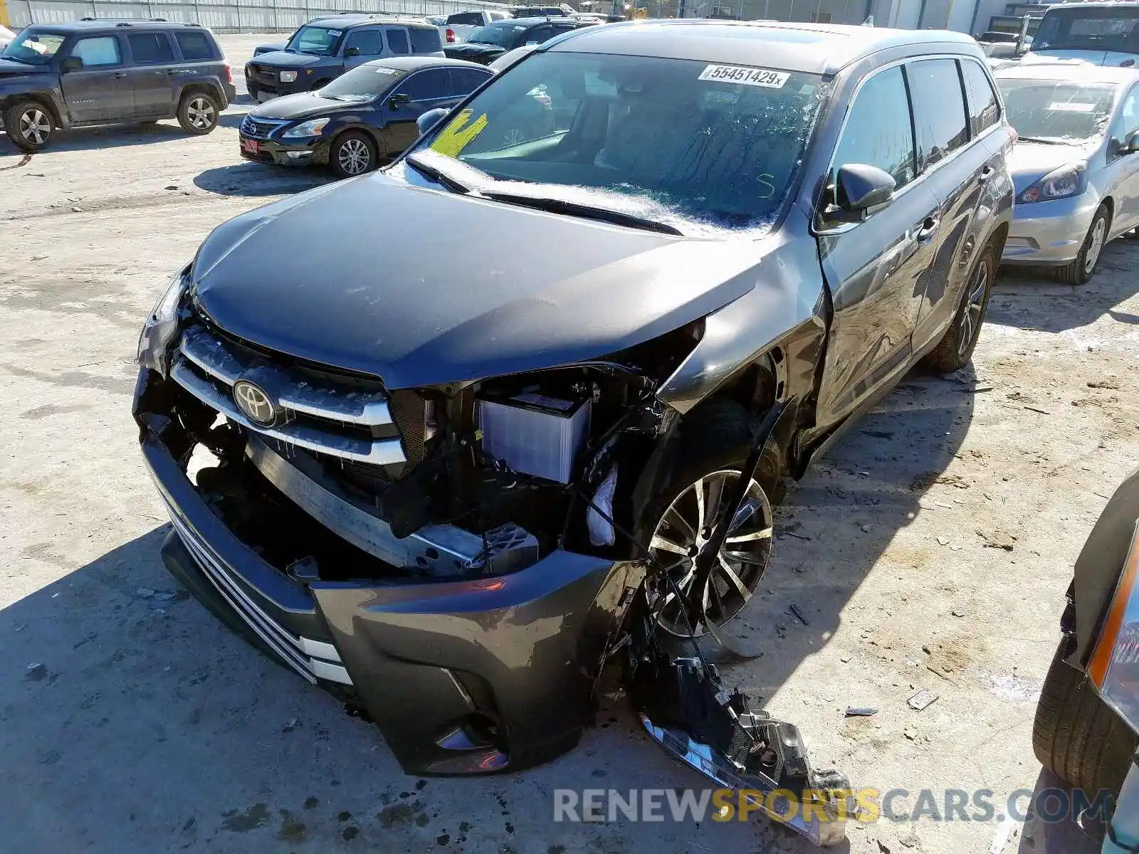 2 Фотография поврежденного автомобиля 5TDKZRFH5KS555185 TOYOTA HIGHLANDER 2019