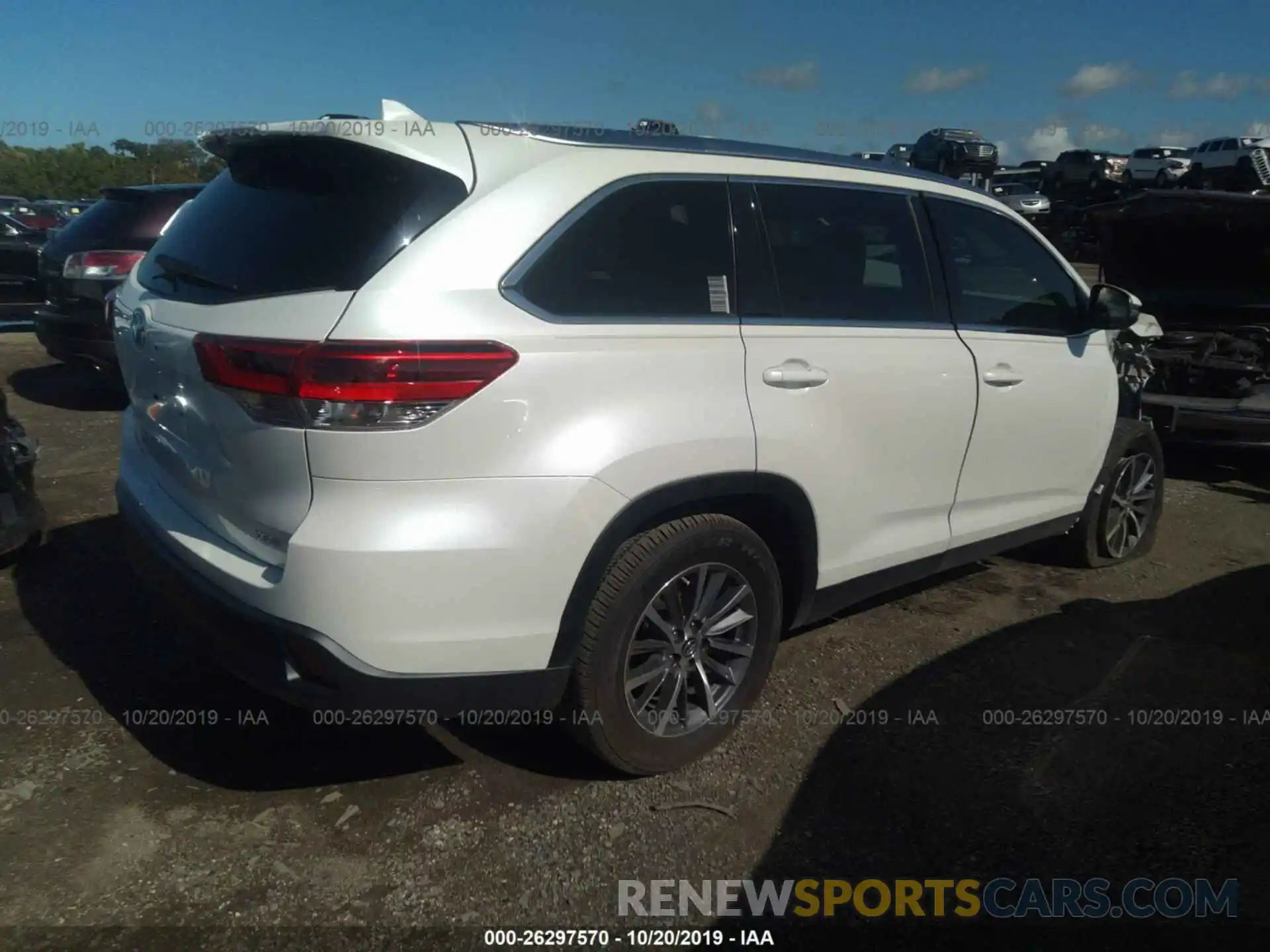 4 Фотография поврежденного автомобиля 5TDKZRFH5KS568406 TOYOTA HIGHLANDER 2019