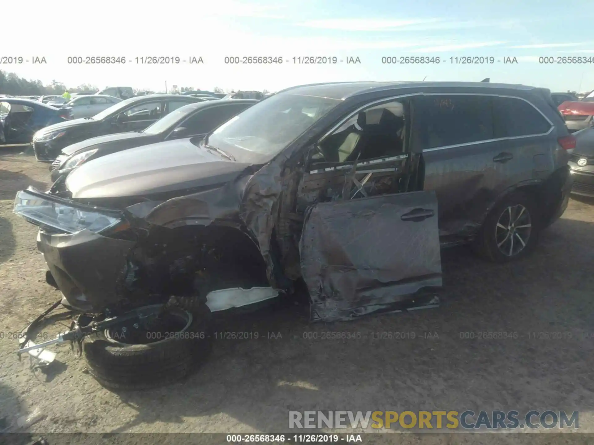 2 Photograph of a damaged car 5TDKZRFH6KS315885 TOYOTA HIGHLANDER 2019