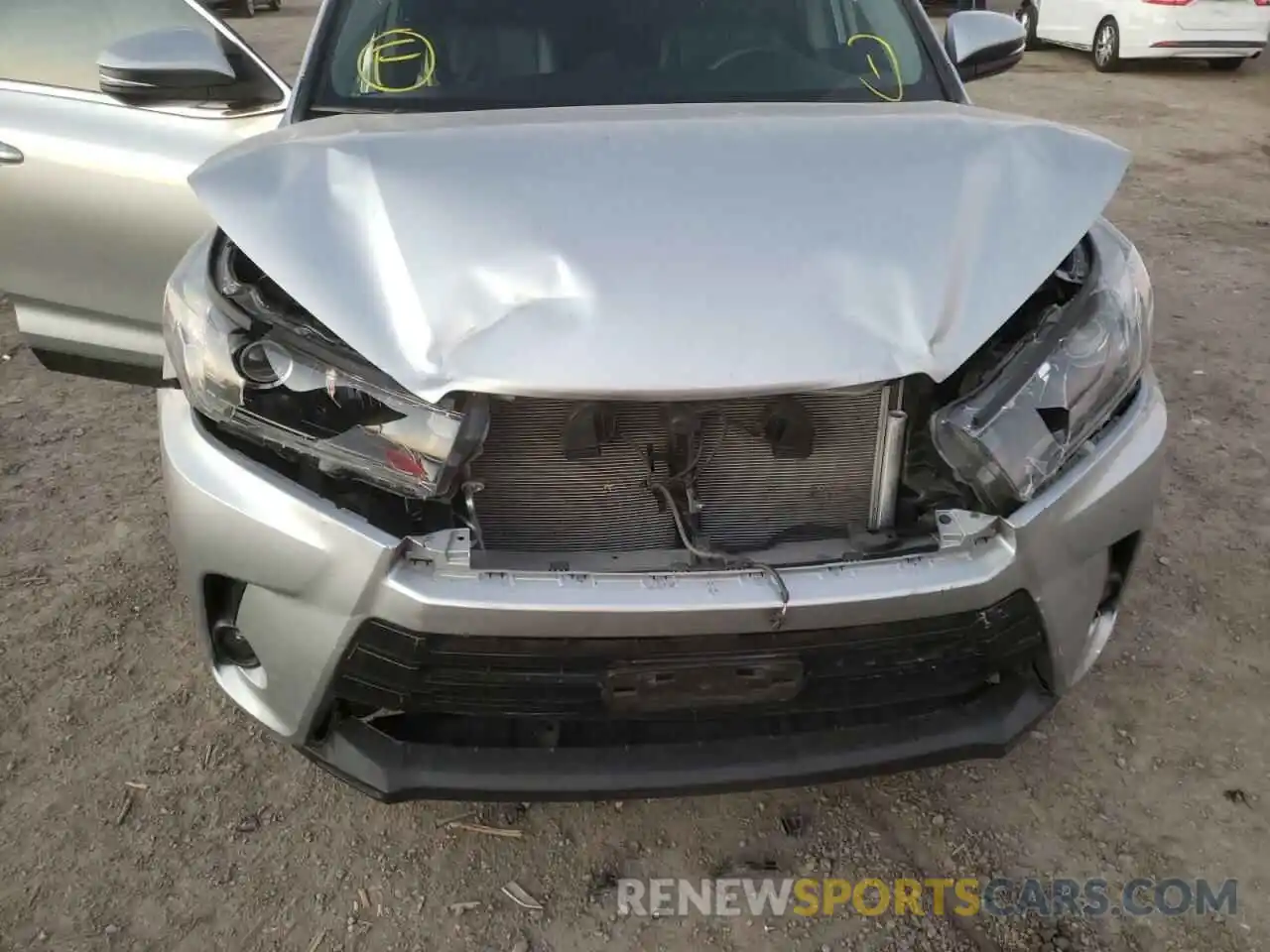 9 Photograph of a damaged car 5TDKZRFH6KS552795 TOYOTA HIGHLANDER 2019