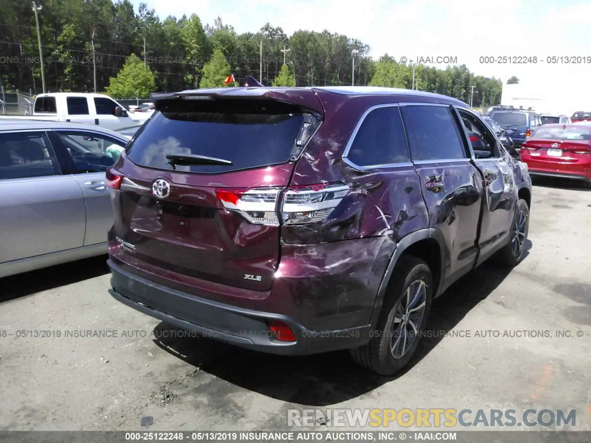 4 Фотография поврежденного автомобиля 5TDKZRFH7KS313076 TOYOTA HIGHLANDER 2019