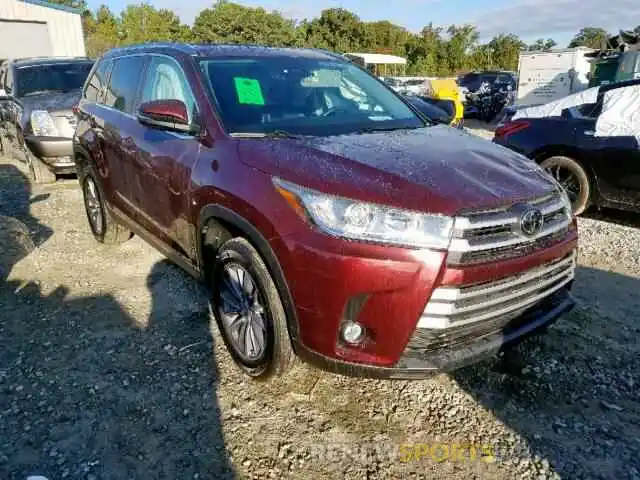 1 Photograph of a damaged car 5TDKZRFH7KS314597 TOYOTA HIGHLANDER 2019