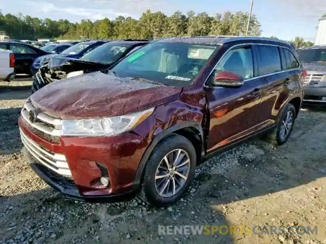 2 Photograph of a damaged car 5TDKZRFH7KS314597 TOYOTA HIGHLANDER 2019