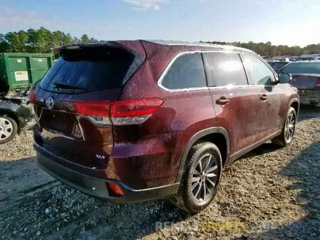 4 Photograph of a damaged car 5TDKZRFH7KS314597 TOYOTA HIGHLANDER 2019