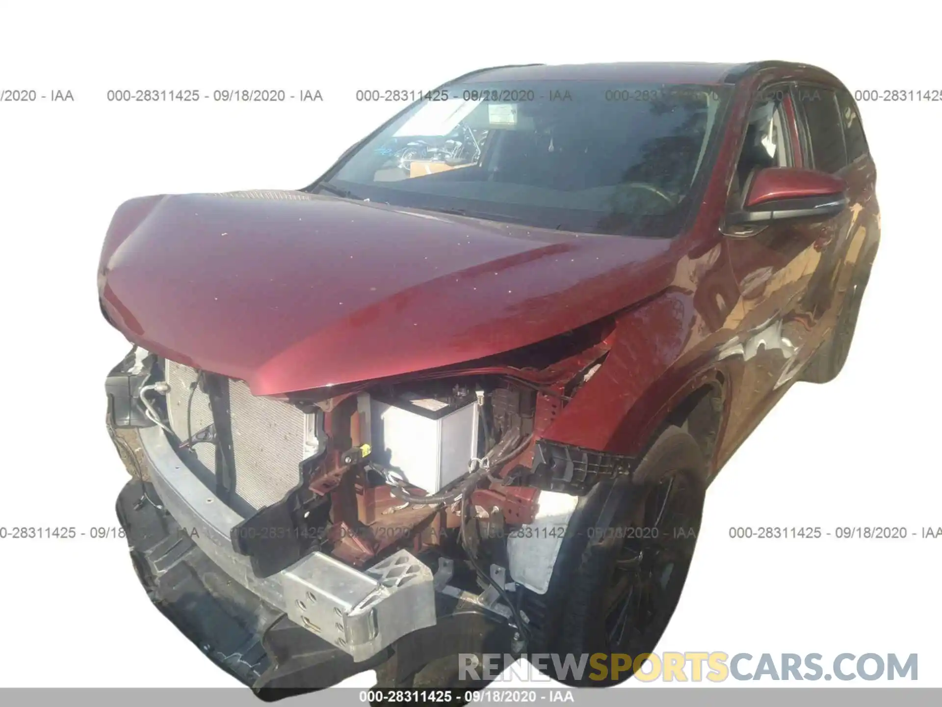 2 Photograph of a damaged car 5TDKZRFH7KS571422 TOYOTA HIGHLANDER 2019
