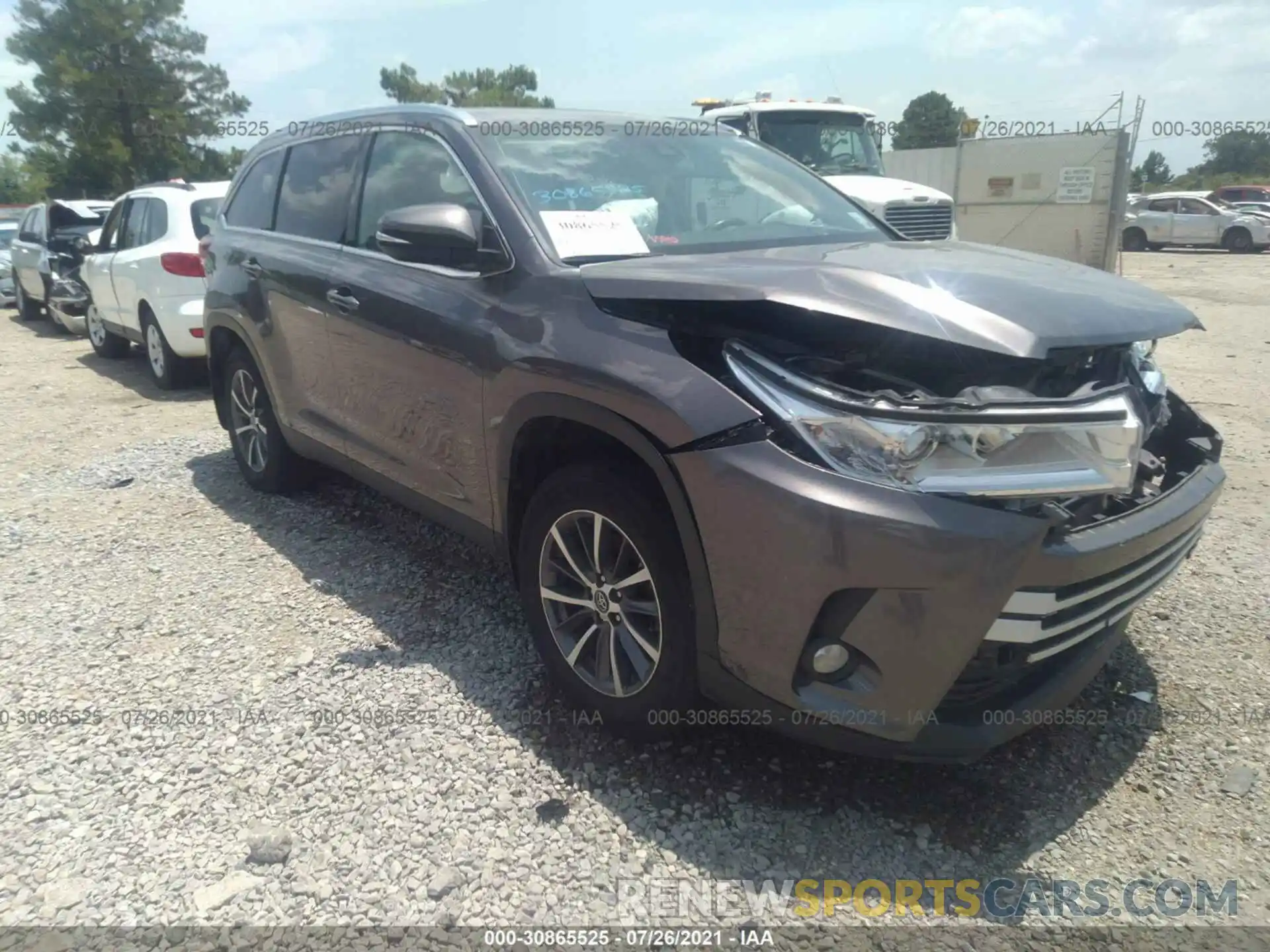 1 Photograph of a damaged car 5TDKZRFH8KS308534 TOYOTA HIGHLANDER 2019