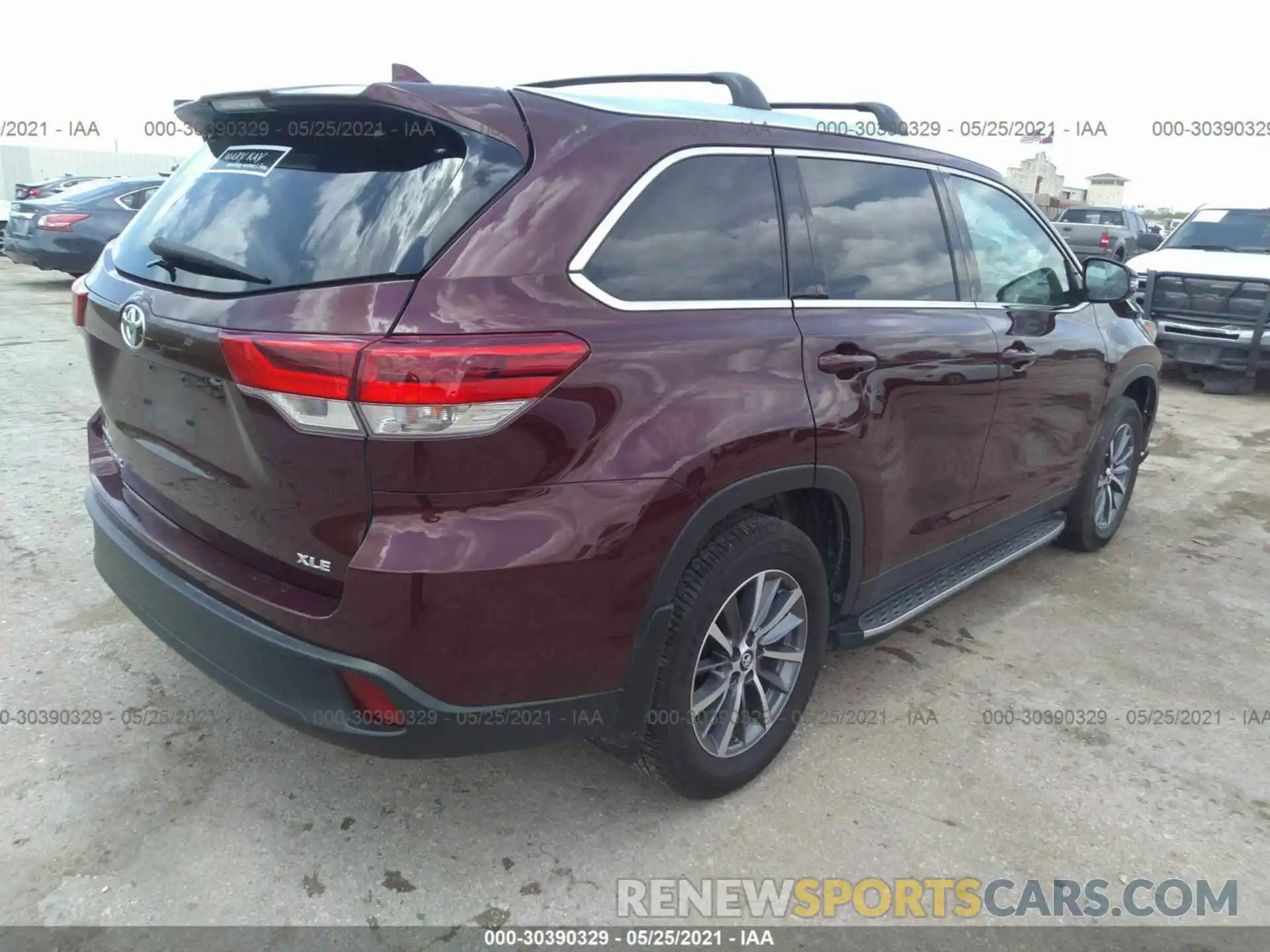 4 Фотография поврежденного автомобиля 5TDKZRFH8KS326953 TOYOTA HIGHLANDER 2019