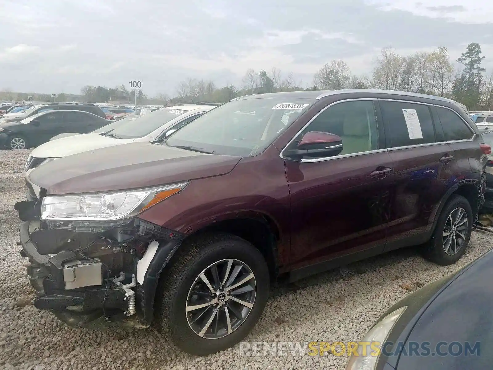 2 Фотография поврежденного автомобиля 5TDKZRFH8KS353506 TOYOTA HIGHLANDER 2019