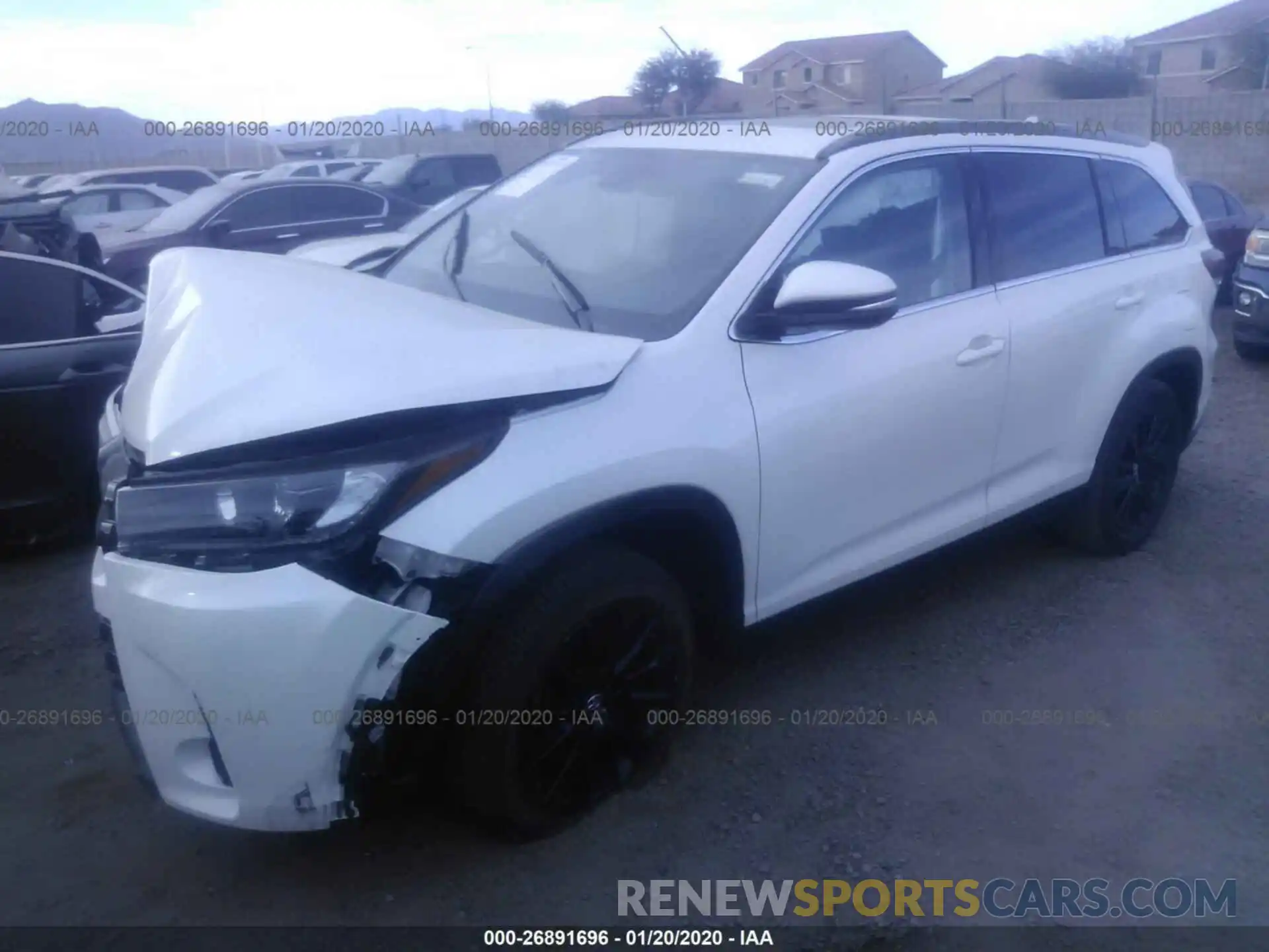 2 Photograph of a damaged car 5TDKZRFH8KS560994 TOYOTA HIGHLANDER 2019