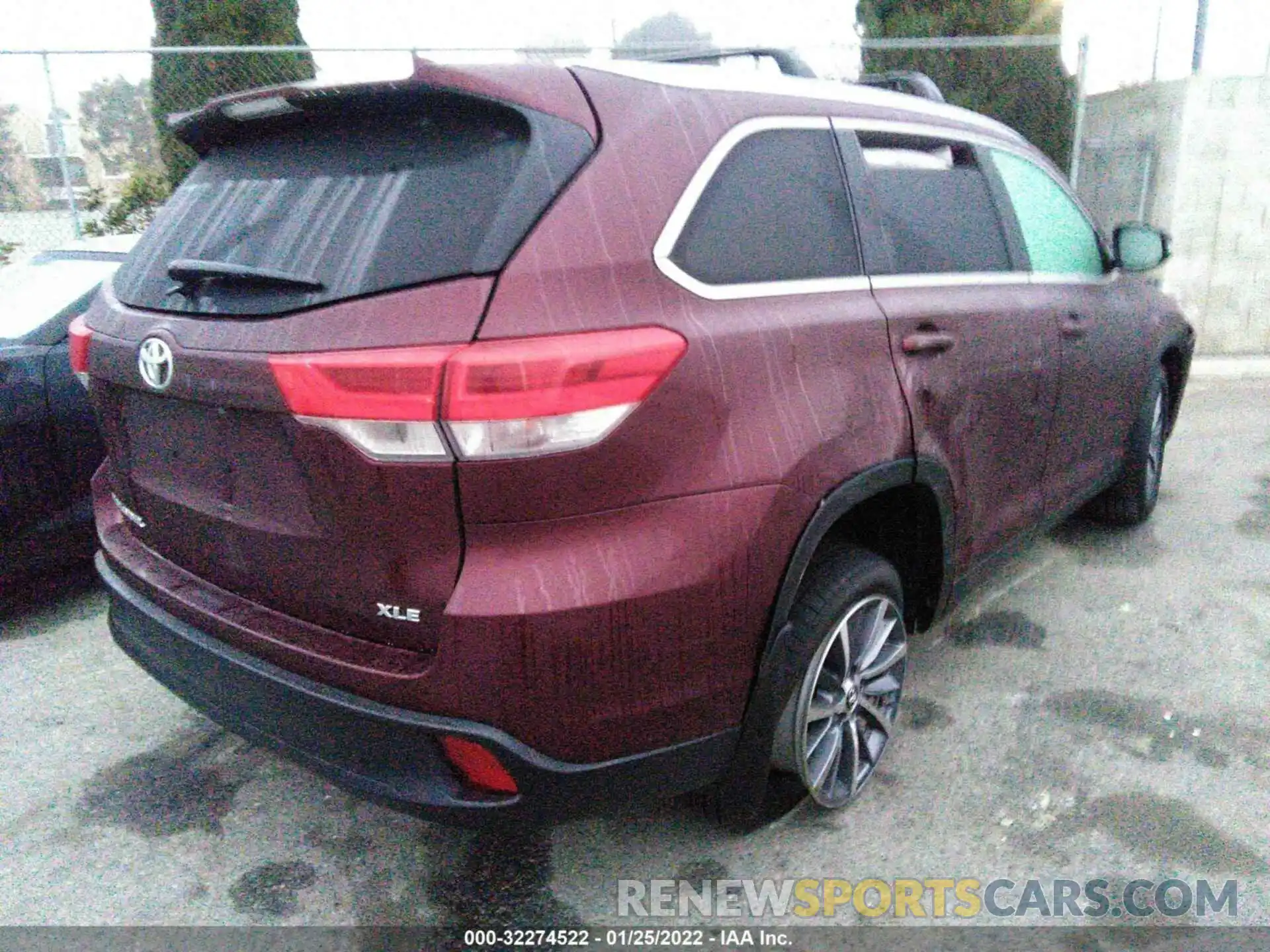 4 Фотография поврежденного автомобиля 5TDKZRFH9KS326833 TOYOTA HIGHLANDER 2019