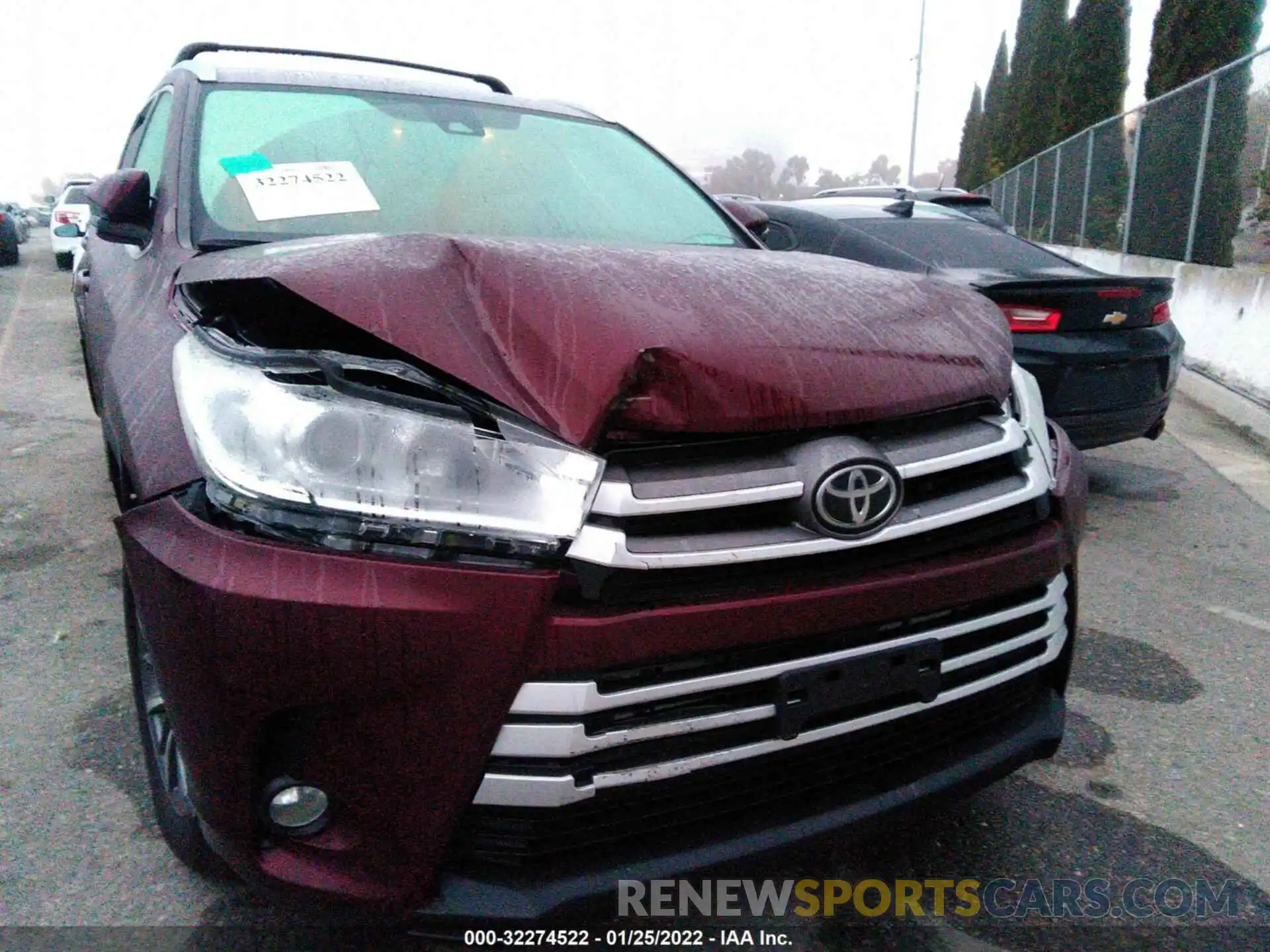 6 Photograph of a damaged car 5TDKZRFH9KS326833 TOYOTA HIGHLANDER 2019