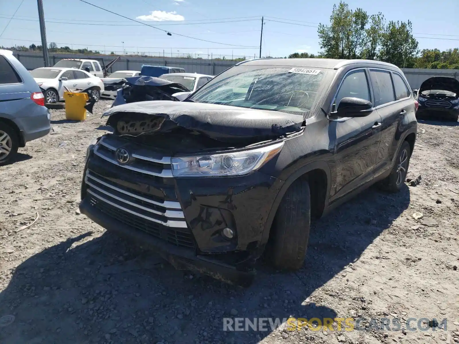 2 Фотография поврежденного автомобиля 5TDKZRFH9KS554833 TOYOTA HIGHLANDER 2019