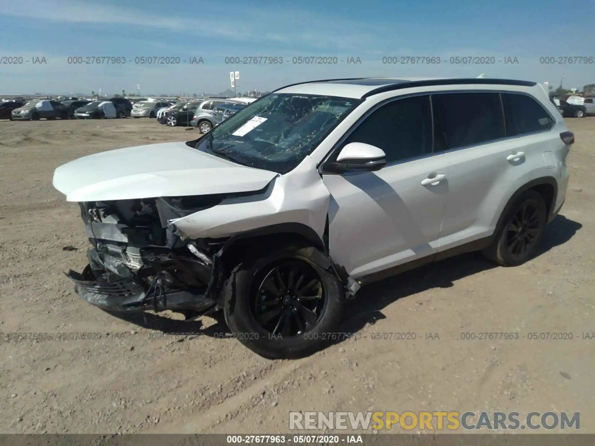 2 Photograph of a damaged car 5TDKZRFH9KS571325 TOYOTA HIGHLANDER 2019