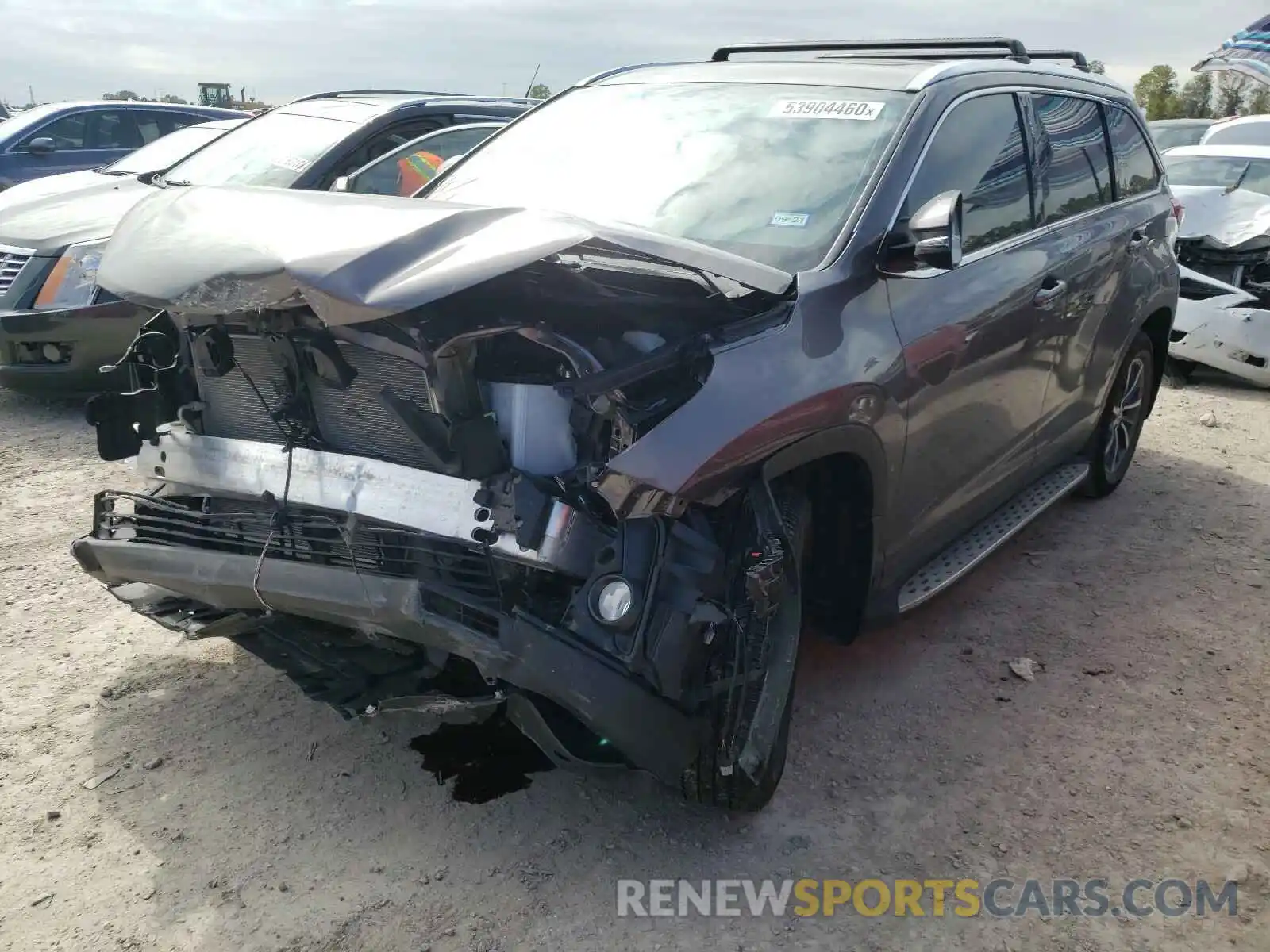 2 Photograph of a damaged car 5TDKZRFH9KS571535 TOYOTA HIGHLANDER 2019