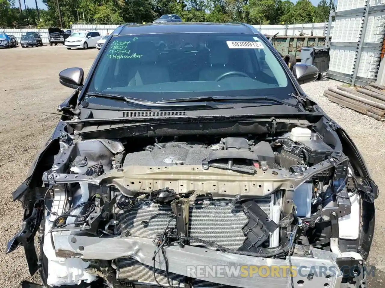 7 Photograph of a damaged car 5TDKZRFH9KS572989 TOYOTA HIGHLANDER 2019