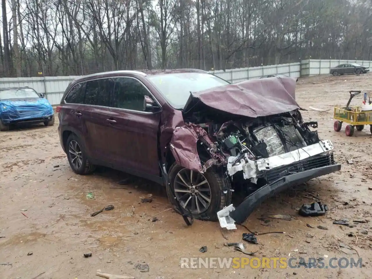 1 Photograph of a damaged car 5TDKZRFHXKS309197 TOYOTA HIGHLANDER 2019