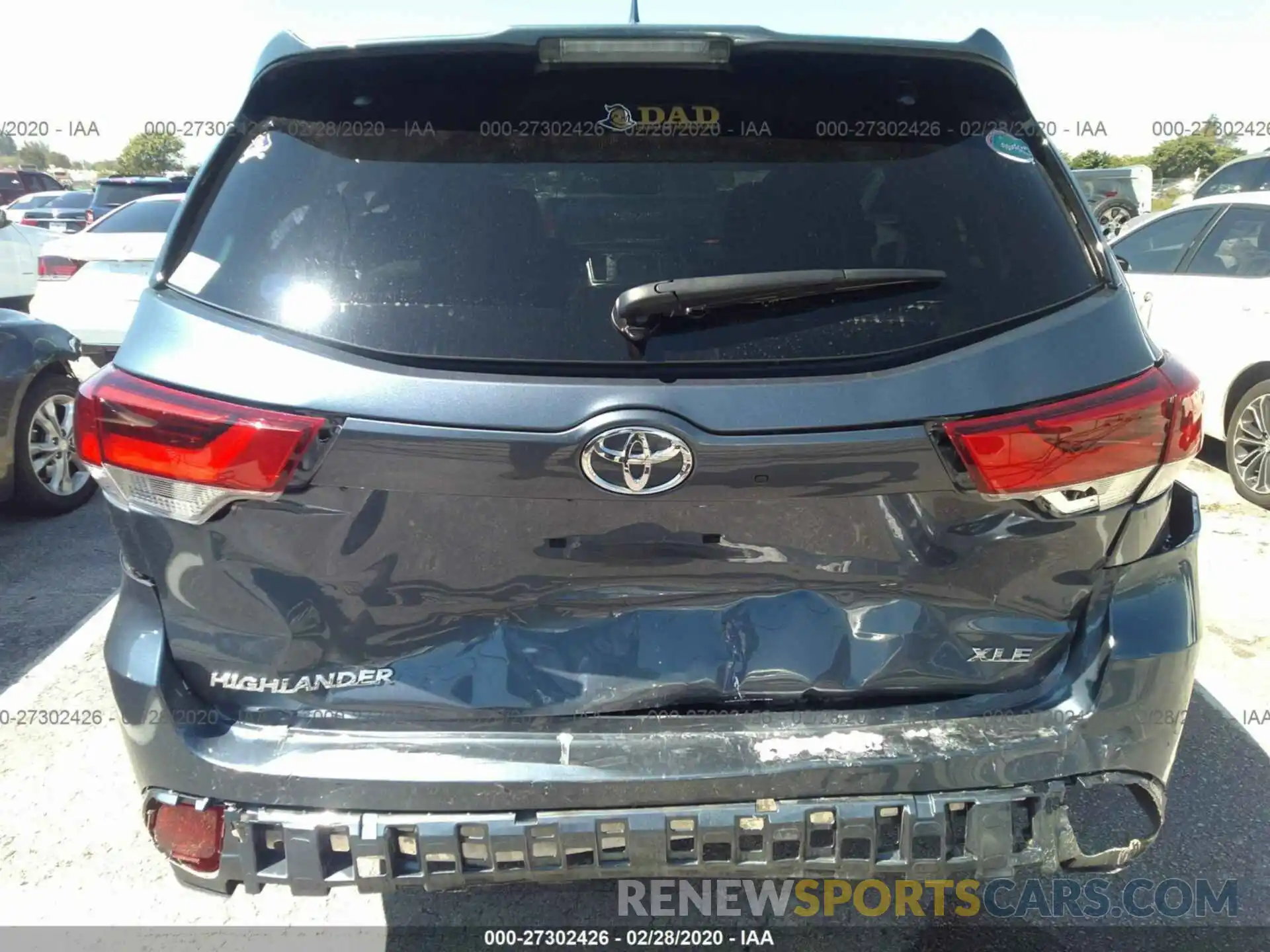 6 Photograph of a damaged car 5TDKZRFHXKS322189 TOYOTA HIGHLANDER 2019