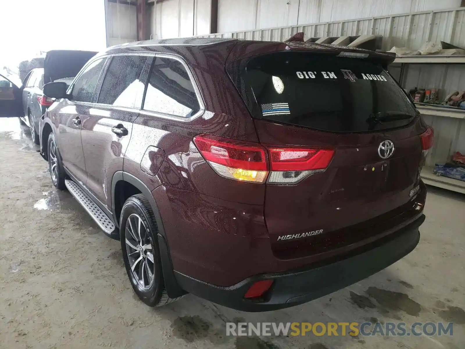 3 Фотография поврежденного автомобиля 5TDKZRFHXKS333144 TOYOTA HIGHLANDER 2019