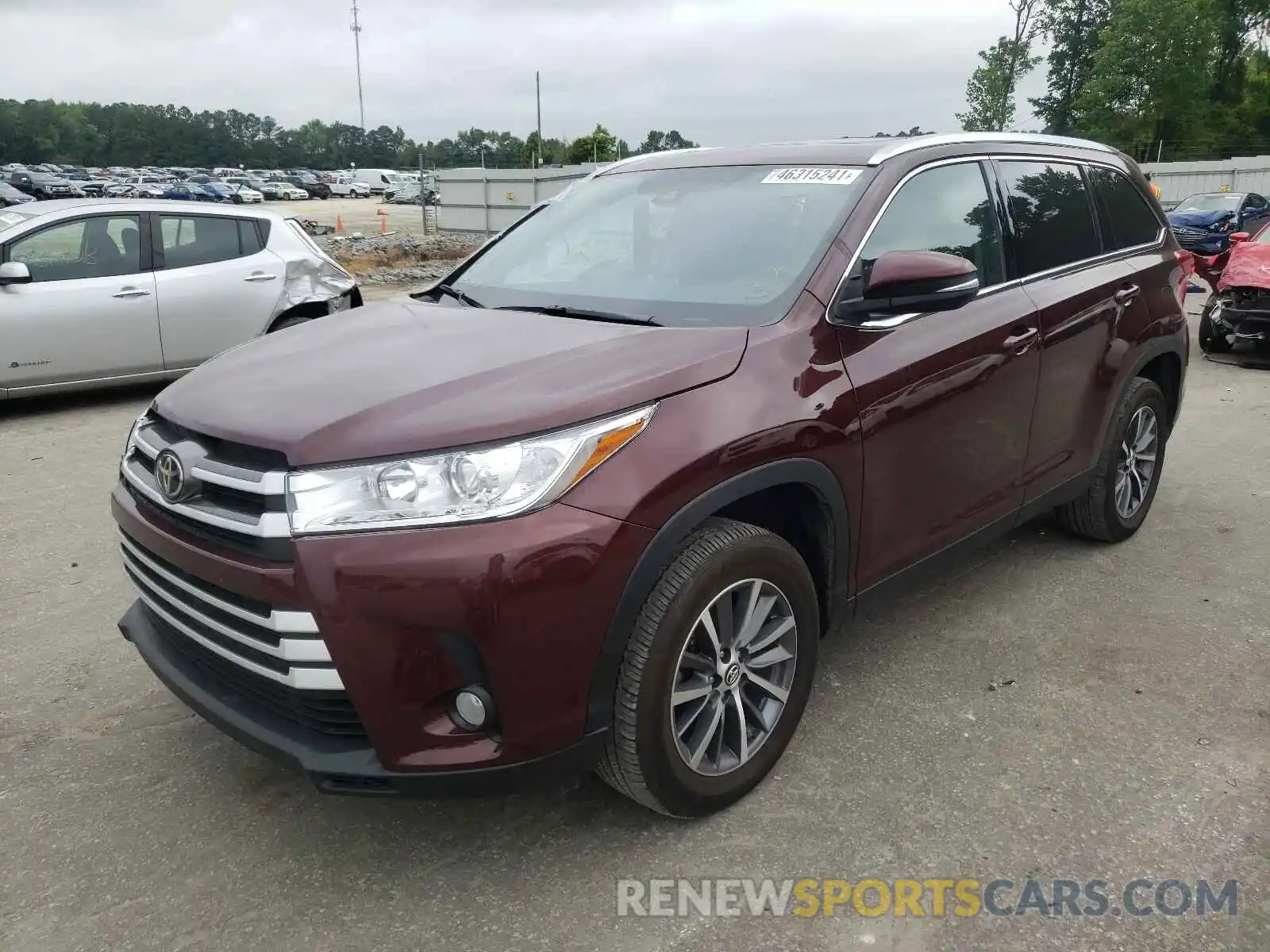 2 Photograph of a damaged car 5TDKZRFHXKS364880 TOYOTA HIGHLANDER 2019